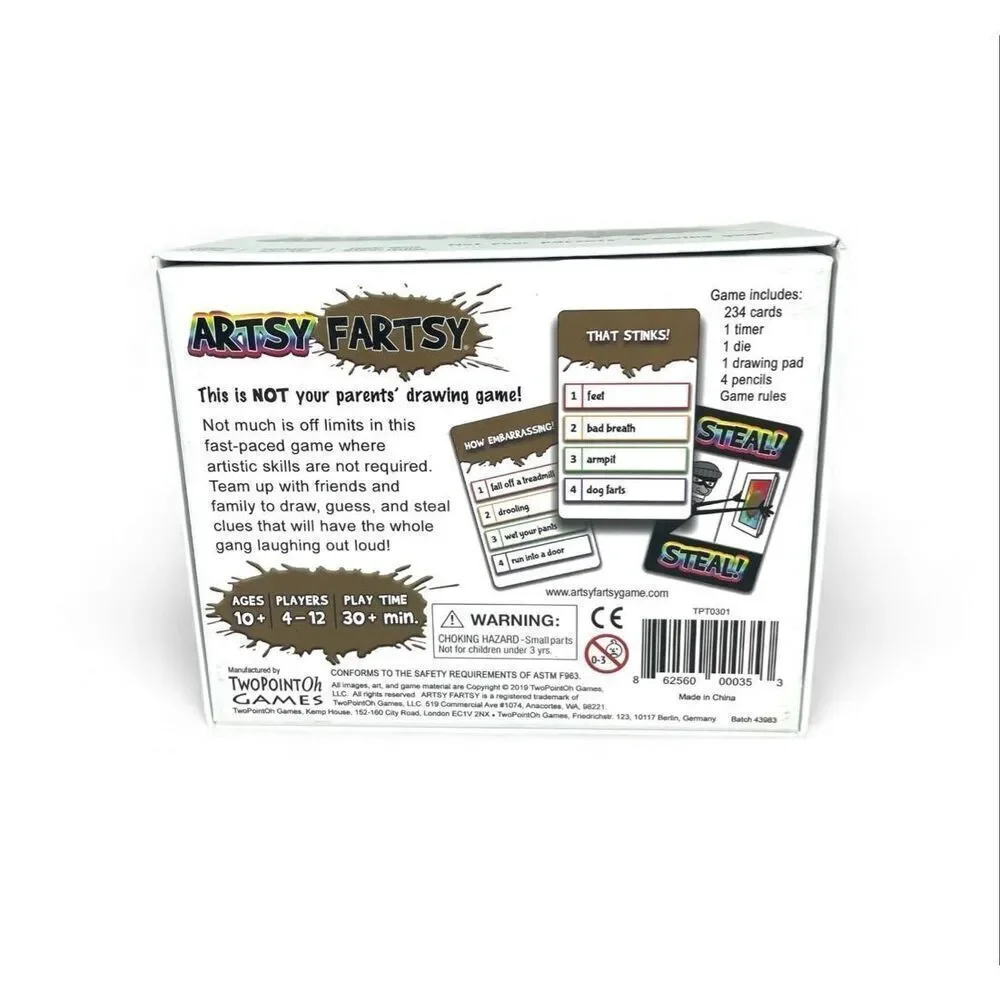 Artsy Fartsy Party Drawing Game New Sealed Complete Adult Family Fun